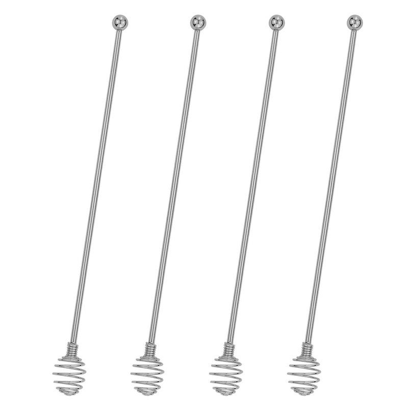 BURLIHOME Coffee Stir SticksBURLIHOME Stainless Steel Swizzle Sticks 4Pcs Reusable Beverage Stirrers with Honey Shape