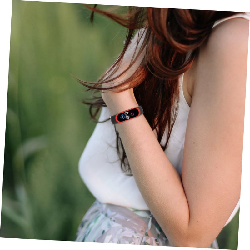 Two Tone Sport Bracelet Wristband Strap Accessories Red Color - Image 3