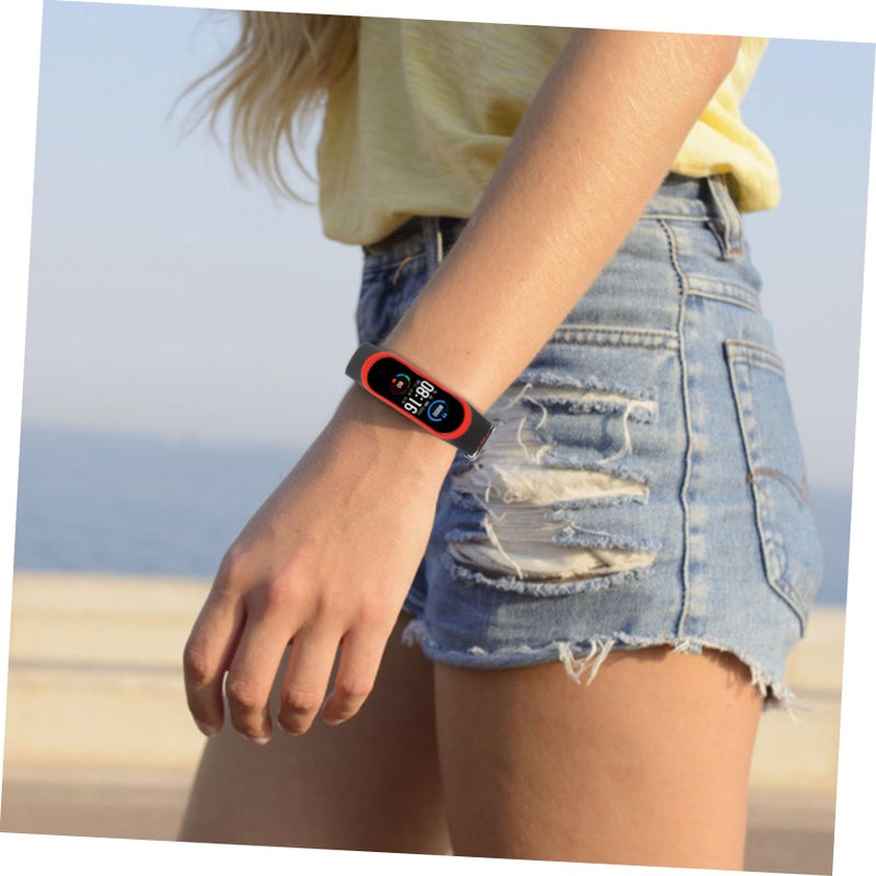 Two Tone Sport Bracelet Wristband Strap Accessories Red Color - Image 5
