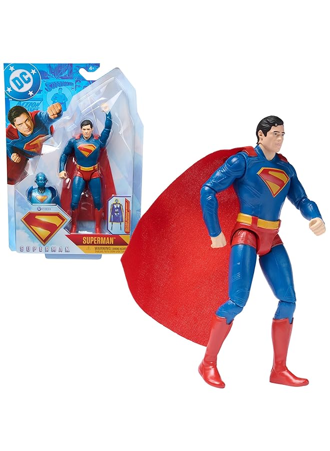 DC Comics Superman 15 Cm Action Figure Authentic Superman Movie Styling Super Heroes Kids’ Toys For Boys And Girls Aged 4 And Up - Image 1