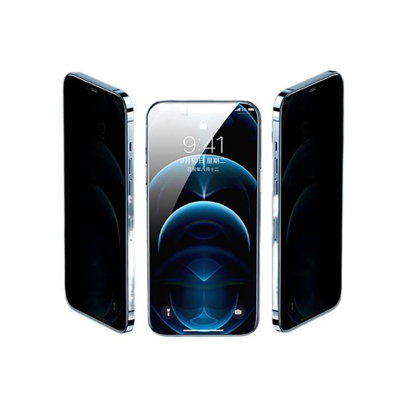 SK غطاء هاتف بGlass لـ iPhone 16 / 16 Plus / 16 Pro / 16 Pro Max مع مضاد للبصمات وحماية الخصوصية بزاوية 28 درجة مع طلاء كهربائي مضاد للبصمات مع تقنية الإصلاح الذاتي باللون Electropla. - Image 3