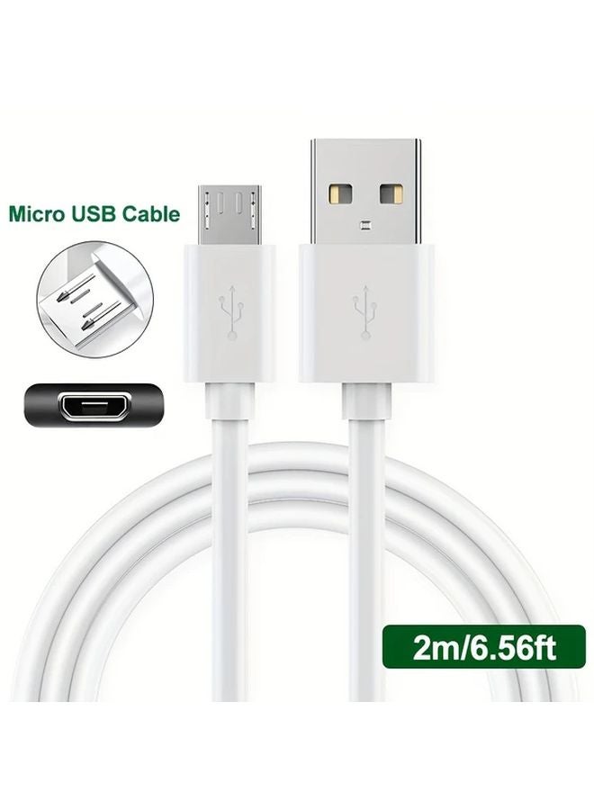 6.56 قدم كابل بيانات شحن سريع USB 2.0 من نوع A ذكر إلى Micro B بقوة 3 أمبير لهاتف كاميرا PS4 - Image 1