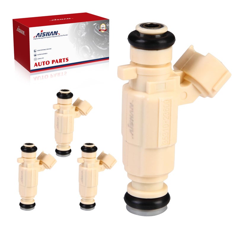 AISHAN 4PCS Fuel Injectors 4 Holes Compatible with Hyundai Elantra 0207 Tiburon 0308 Tucson 0509 for Kia Spectra 0407 Rondo 0710 Spectra5 Sportage 0509 L4 20L Replace 3531023600 - Image 2