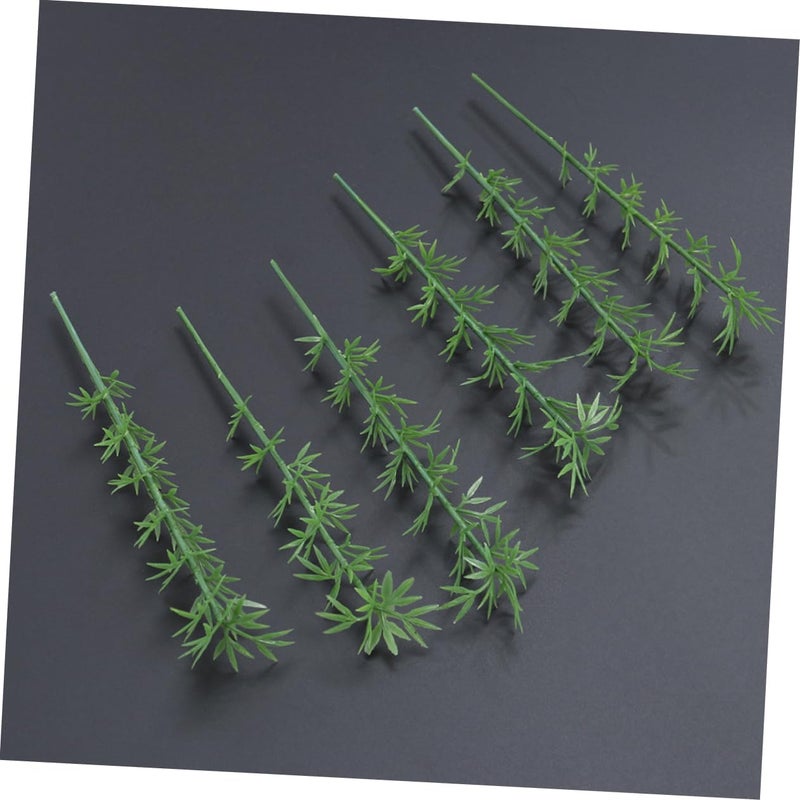 TEHAUX 100pcs Miniature Plastic Trees for Crafts and Sand Table Scenery Green Landscape Model Foliage for Train Models Architecture and Home Decoration - Image 4