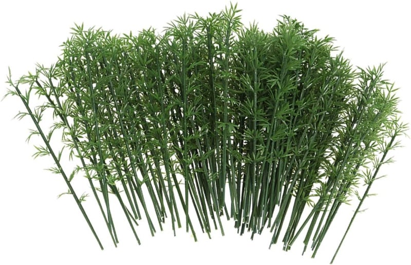 TEHAUX 100pcs Miniature Plastic Trees for Crafts and Sand Table Scenery Green Landscape Model Foliage for Train Models Architecture and Home Decoration - Image 1