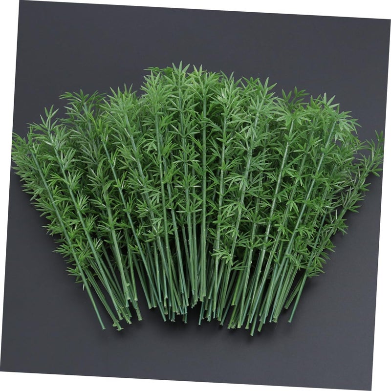 TEHAUX 100pcs Miniature Plastic Trees for Crafts and Sand Table Scenery Green Landscape Model Foliage for Train Models Architecture and Home Decoration - Image 2