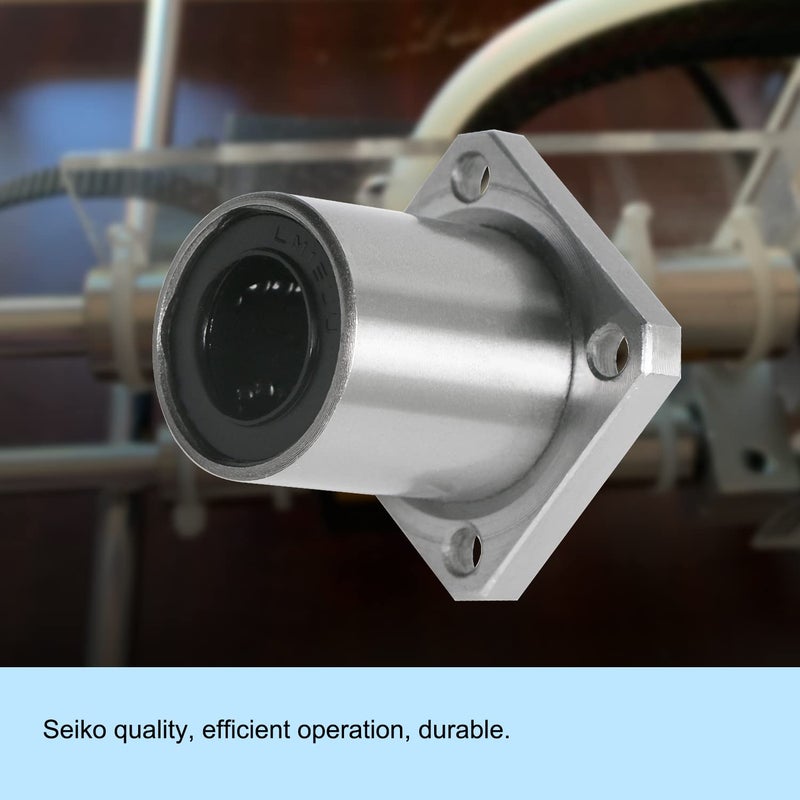 Aopin LMK16UU Square Flange Linear Motion Ball Bearing, ID 16mm, OD 28mm Linear Ball Bearings Sae52100 Carbon Steel, 5 Rows of Steel Balls, Great for CNC, 3D Printer, Linear Rail Guide - Image 4