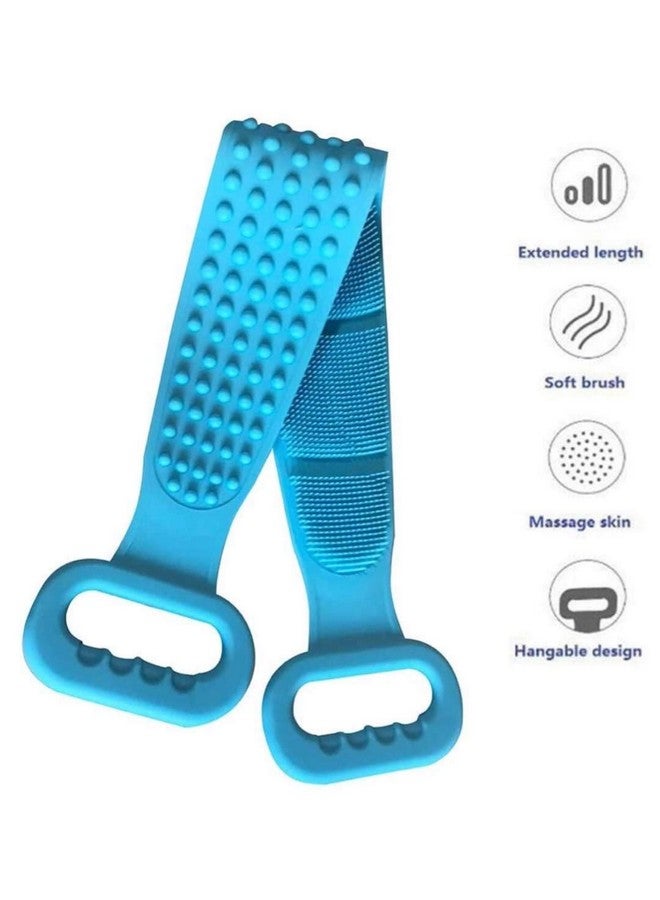 PACK OF 2 GRAIYT Silicone Body Scrubber Belt, Double Side Shower Exfoliating Belt Removes Bath Towel, Double Chopping Belt Scrubber Washer for Bath (MULTI COLOUR) - Image 4