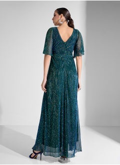 Khizana Shimmer Dress With Ruched Detail  - Image 2