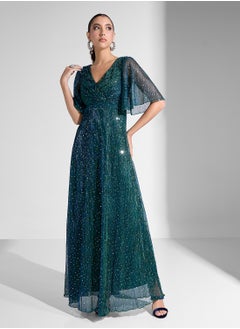 Khizana Shimmer Dress With Ruched Detail  - Image 1