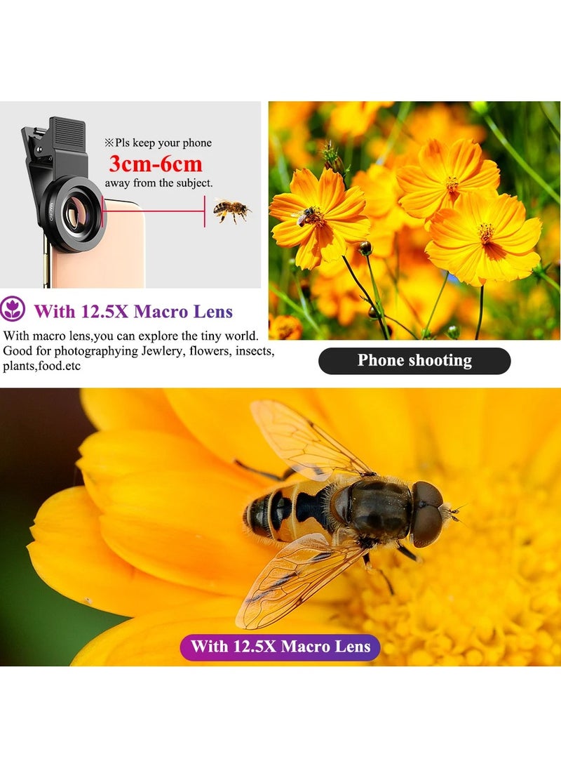 AROAQ Cell Phone Camera Lens, 2 In 1 Cell Phone Clip-on Lens, 37mm 0.45x Super Wide Angle Lens With 12.5x Super Macro Lens  For iPhone Samsung And Most Of Android Smartphone  - Image 4