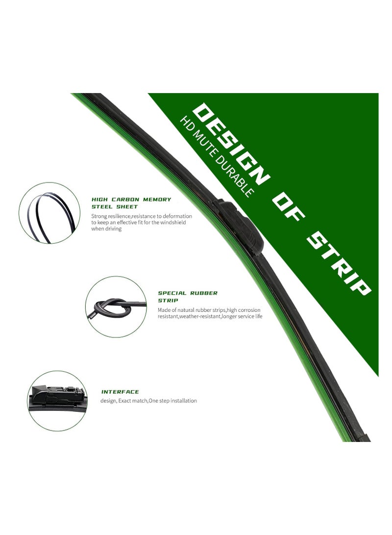 WINCA 2 Pcs Universal Wiper Blade 24" Multifunctional Replaceable Connectors, All Season Universal Car Wiper Blade - Image 3