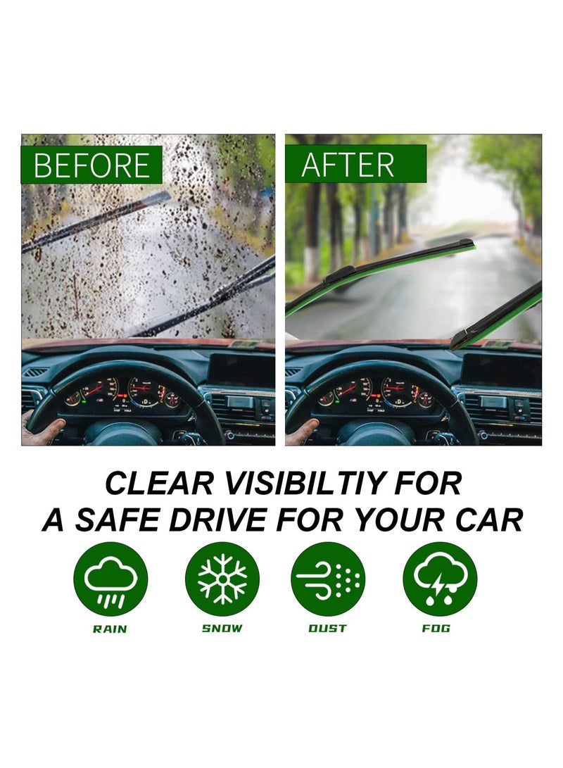 WINCA 2 Pcs Universal Wiper Blade 24" Multifunctional Replaceable Connectors, All Season Universal Car Wiper Blade - Image 4