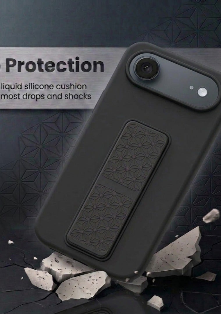 جراب سيليكون لهاتف iPhone 17 Air مزود بحزام تثبيت وحامل (مسند)؛ غطاء ناعم يدعم الوضعين الرأسي والأفقي، مع حماية كاملة للكاميرا، مخصص لهاتف iPhone 17 Air (مقاس 6.5 بوصة). - Image 4