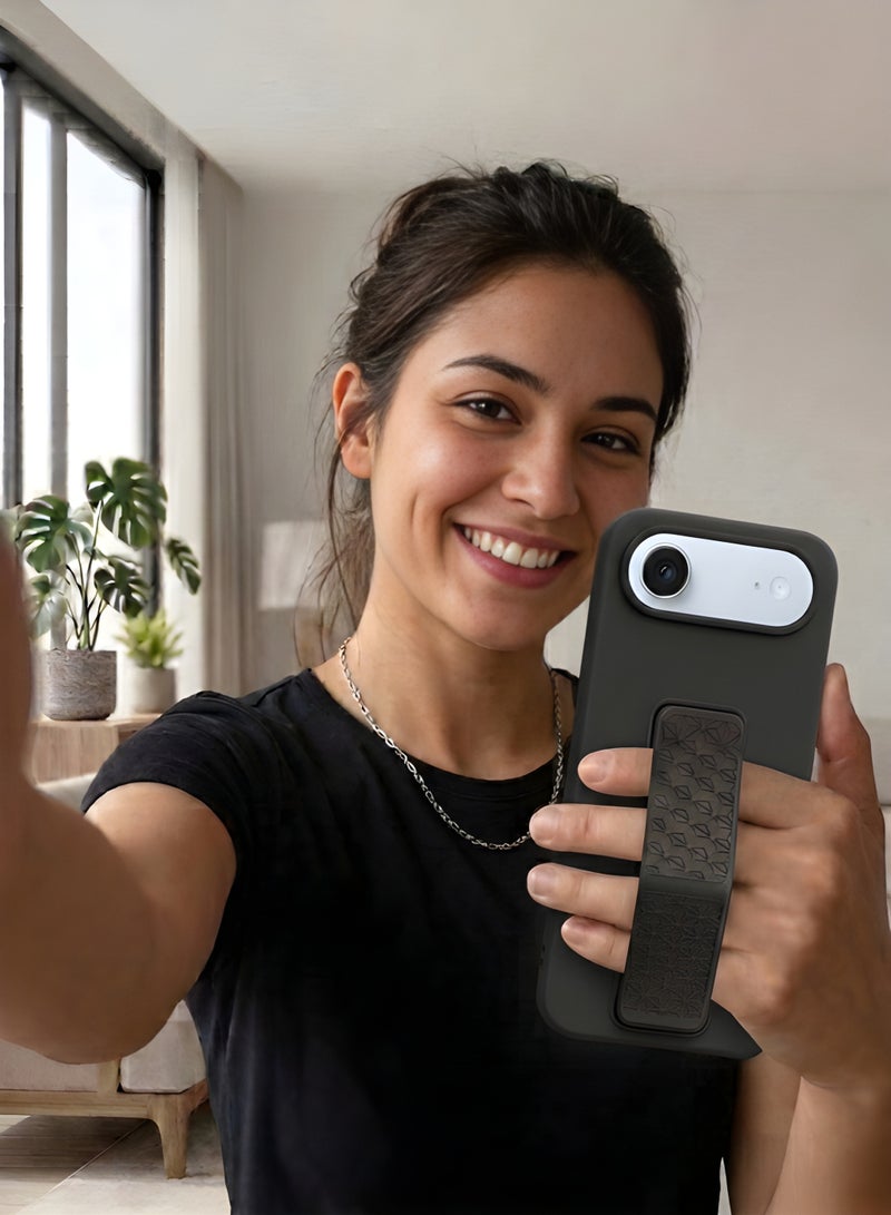 جراب سيليكون لهاتف iPhone 17 Air مزود بحزام تثبيت وحامل (مسند)؛ غطاء ناعم يدعم الوضعين الرأسي والأفقي، مع حماية كاملة للكاميرا، مخصص لهاتف iPhone 17 Air (مقاس 6.5 بوصة). - Image 5