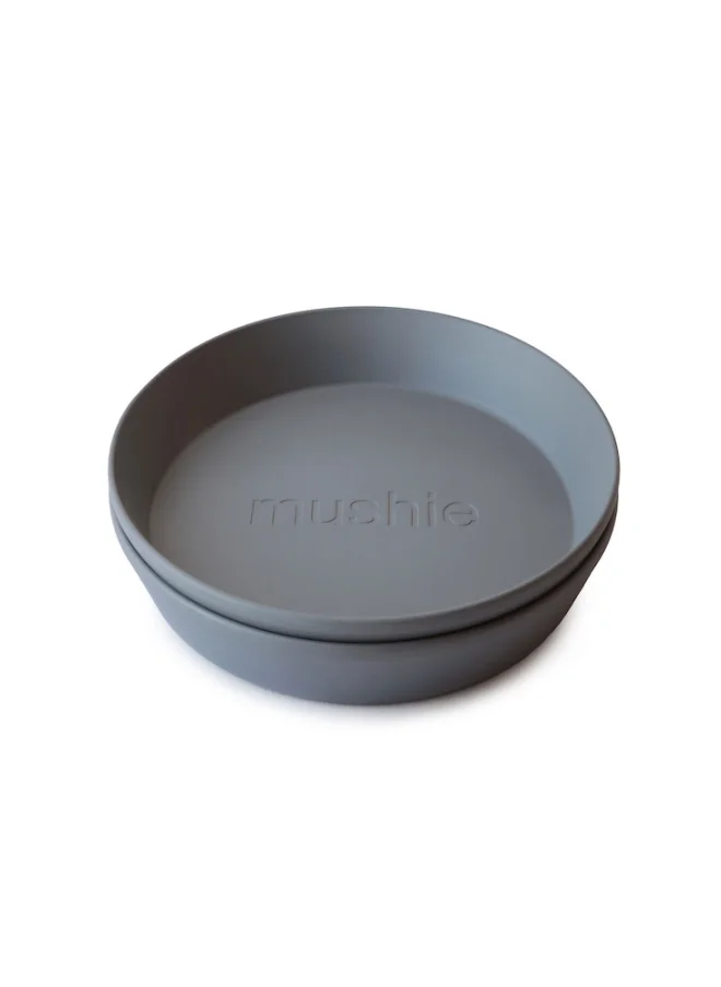 mushie Set Of 2 Round Dinner Plates - Smoke