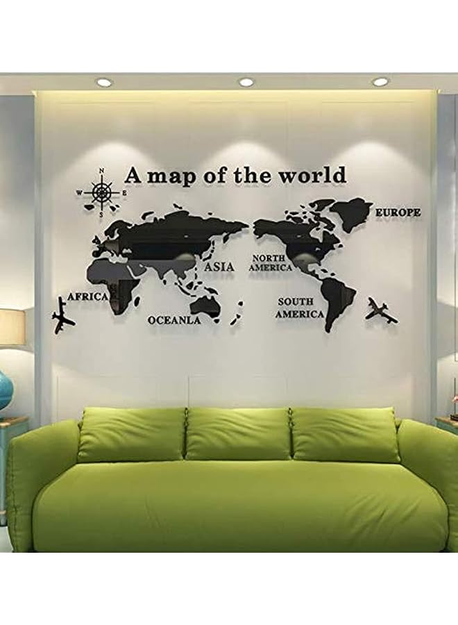 3D A Map Of The World Wall Stickers Living Room Bedroom Tv Background Decorationmm