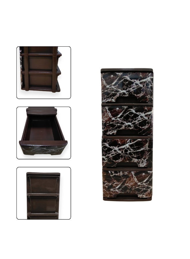 SNH Storage Drawer 4-Layer Cabinet | Multipurpose Plastic Organizer with Stylish Design | Space-Saving Standing Drawer Unit for Clothes, Toys, Kitchen, Office & Bathroom Essentials - Image 2