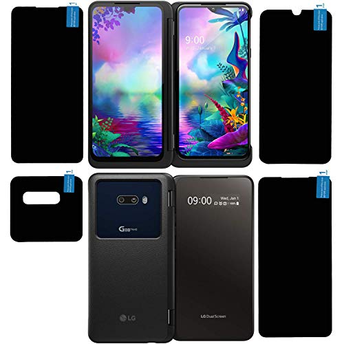 FCS Polyethylene Terephthalate Anti Shock Armour Impossible Flexible Screen Protector Guard For Lg G8X Thinq | 4 Pc. Set | All Screens And Camera Protection, Full Coverage (Glossy) Transparent - Image 1