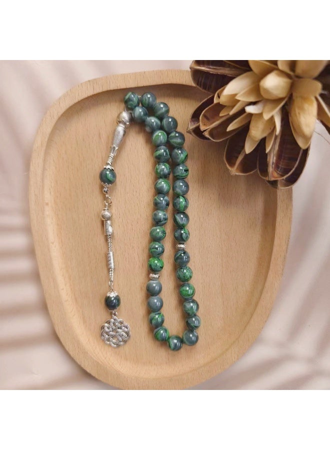 NIBEMINENT 33 Muslim Prayer Beads Green/10mm  - Image 3