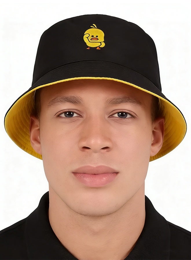 هابي دي قبعة دلو بطراز البط للجنسين، قبعة دلو عصرية، قبعة صياد قابلة للارتداء من الجانبين - Image 5