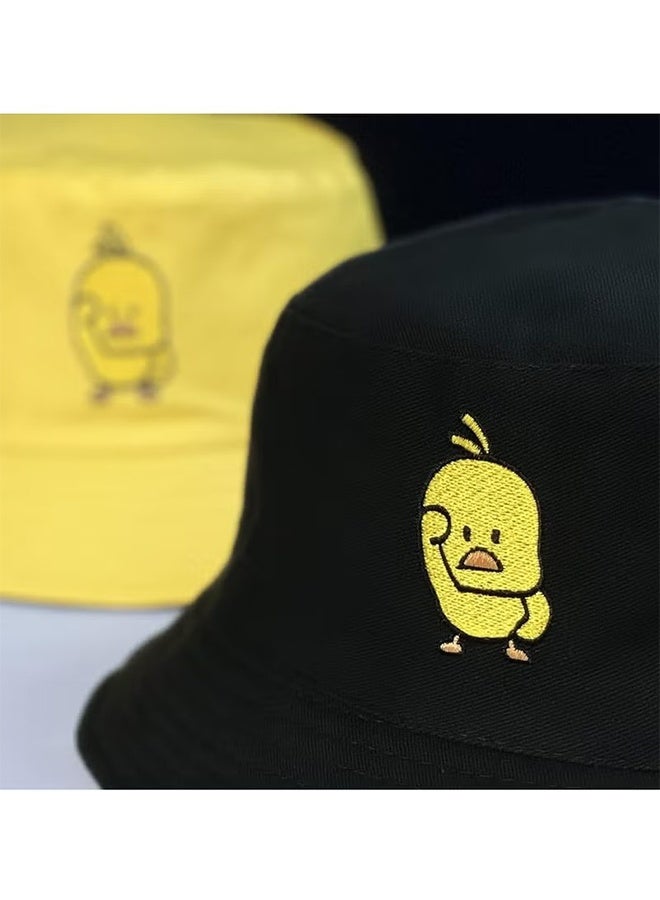 هابي دي قبعة دلو بطراز البط للجنسين، قبعة دلو عصرية، قبعة صياد قابلة للارتداء من الجانبين - Image 4