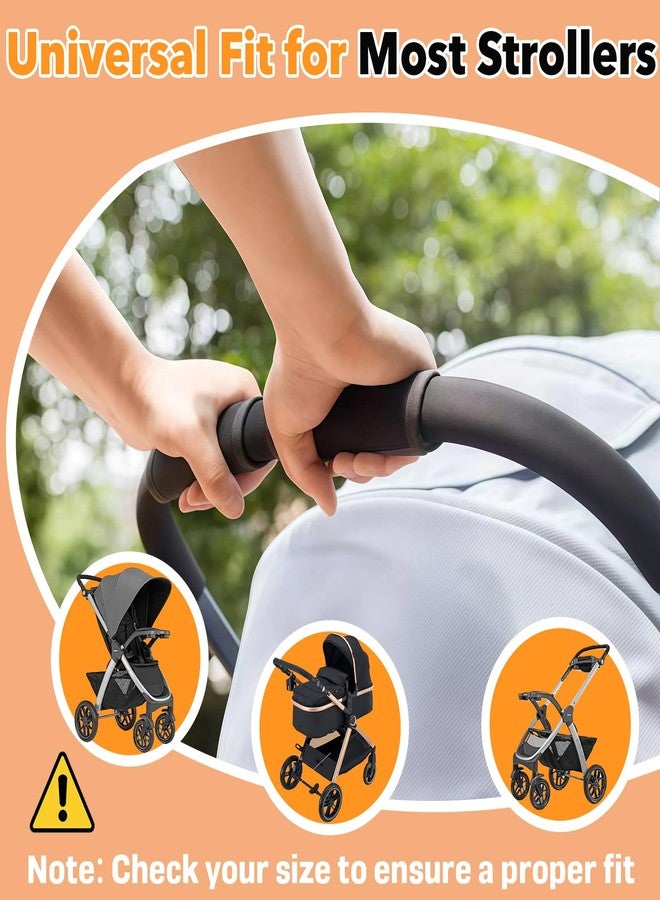 Mtuiewo 3 Pcs Universal Stroller Handlebar Cover (1 Pack18.7*6.1in & 2 Pcs 6.12*5.5in), Removable Wrap for Stroller Handle & Pushchair Armrest Protector Replacement,Toddler Pram Bumper Dustproof Handle Glove - Image 2