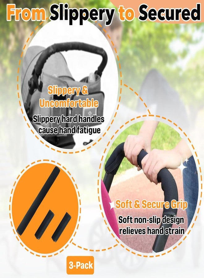 Mtuiewo 3 Pcs Universal Stroller Handlebar Cover (1 Pack18.7*6.1in & 2 Pcs 6.12*5.5in), Removable Wrap for Stroller Handle & Pushchair Armrest Protector Replacement,Toddler Pram Bumper Dustproof Handle Glove - Image 4