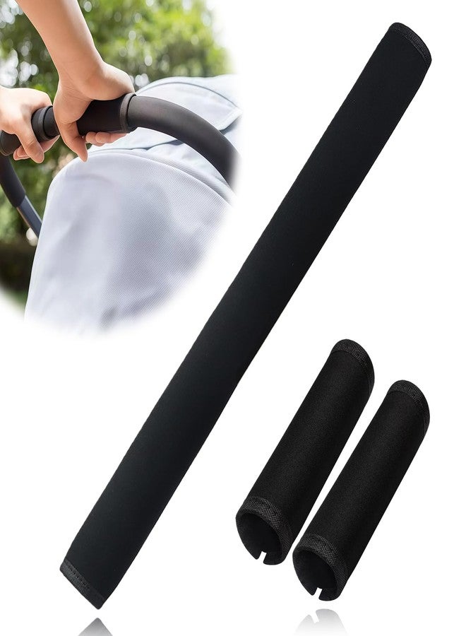 Mtuiewo 3 Pcs Universal Stroller Handlebar Cover (1 Pack18.7*6.1in & 2 Pcs 6.12*5.5in), Removable Wrap for Stroller Handle & Pushchair Armrest Protector Replacement,Toddler Pram Bumper Dustproof Handle Glove - Image 1