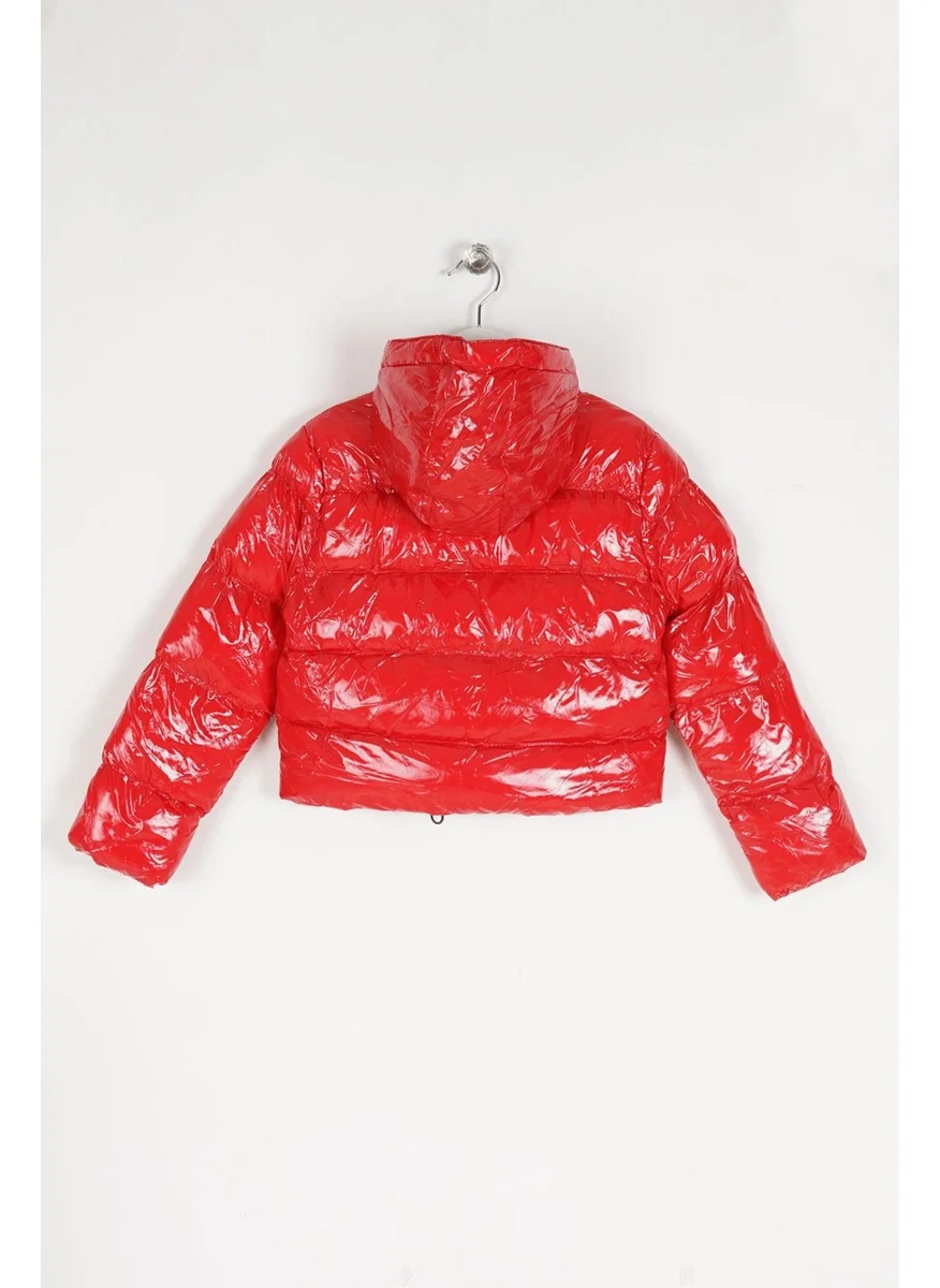 Zepkids Hooded Long Sleeve Red Color Girl's Coat