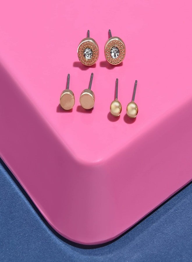 أكسيسورايز مجموعة أقراط دائرية ذهبية من أكسسورايز لندن للنساء، عبوة من 3 قطع - Image 5