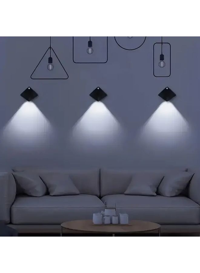 مستشعر الحركة مصباح حائط LED أبيض يعمل بالبطارية لمبة الأكريليك لغرفة النوم الممر الدرج - Image 5