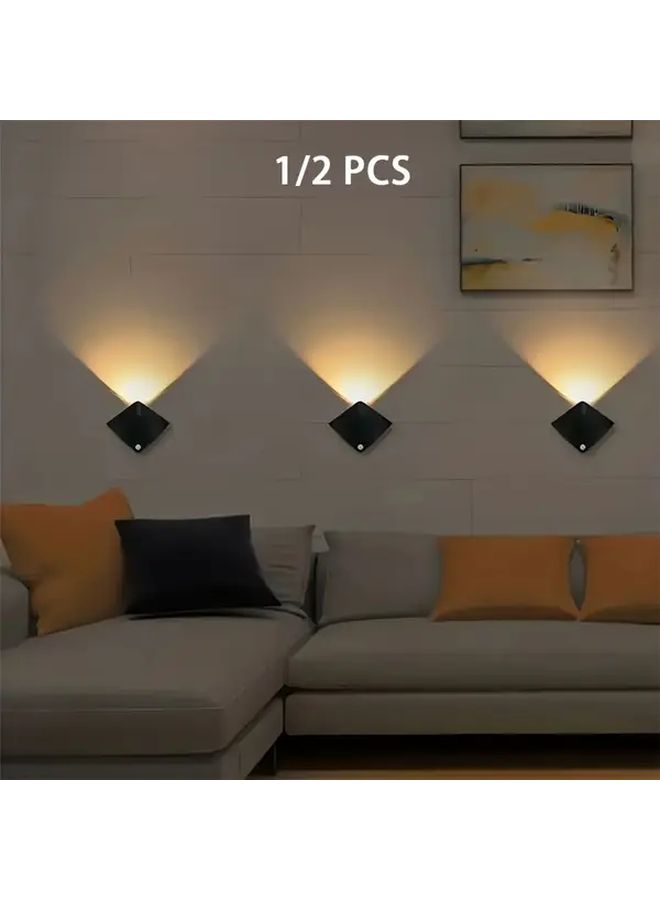 مستشعر الحركة مصباح حائط LED أبيض يعمل بالبطارية لمبة الأكريليك لغرفة النوم الممر الدرج - Image 1
