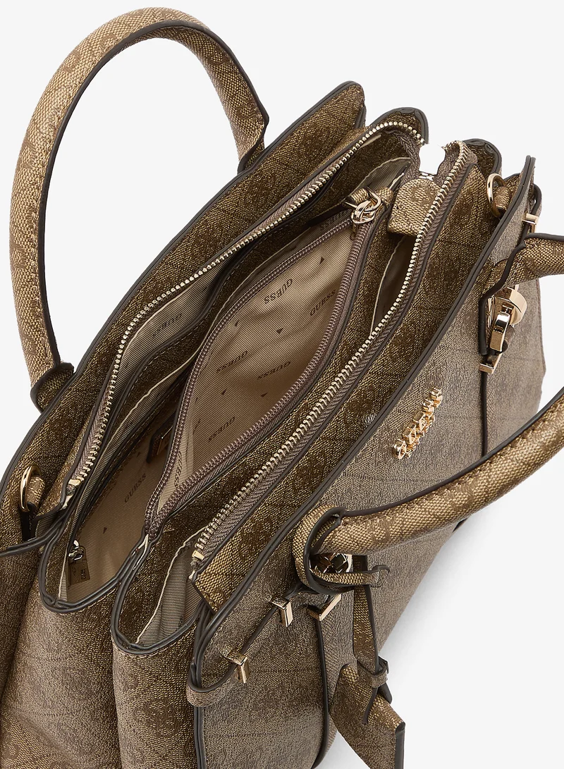 Guess  Leona Logo Small Satchel Bag for Women | Best Price UAE