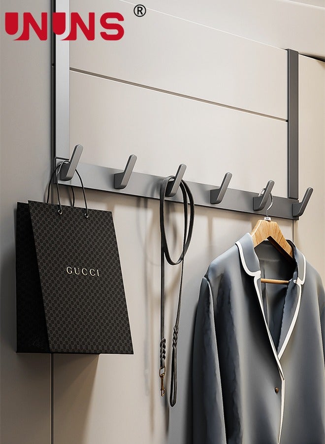 UNUNS Over The Door Hooks,6 Hook Door Hanger Rack,Decorative Organizer Hooks For Clothes,Coat,Hat,belt,Towels  - Image 1