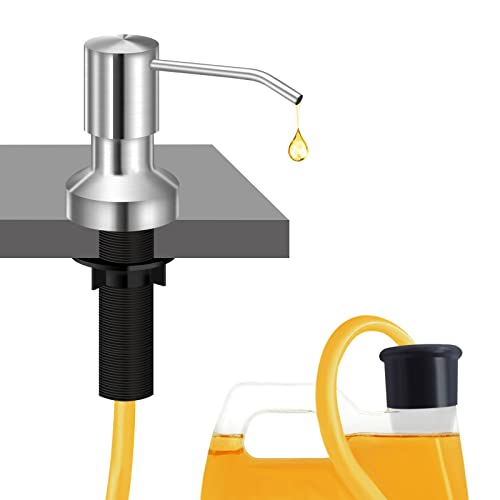 Sink Soap Dispenser for Kitchen Sink Countertop Built in Sink Soap Dispenser with 47Extension Tube kit No Need to Fill The Little Bottle Again Brushed Nickel
