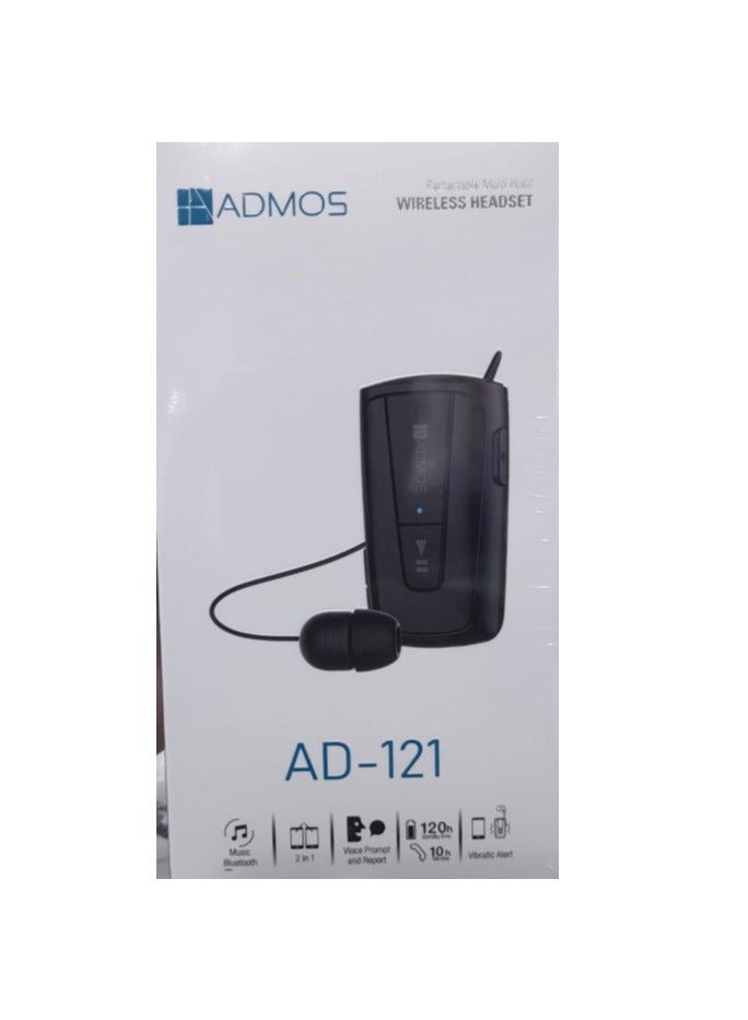 Admos AD-121 Voice Bluetooth Wireless On-Ear Headphones Black - Image 2
