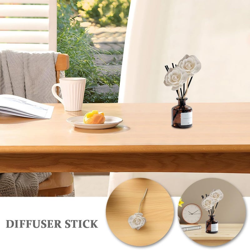 5pcs Artificial Rose Diffuser Flowers with Rattan Reed Sticks, Fire-Free Aromatherapy Replacement for Home Fragrance and Wedding Decor - Image 3