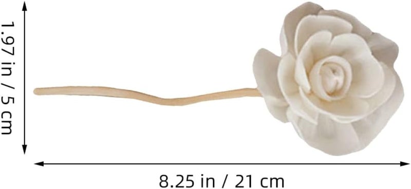5pcs Artificial Rose Diffuser Flowers with Rattan Reed Sticks, Fire-Free Aromatherapy Replacement for Home Fragrance and Wedding Decor - Image 2