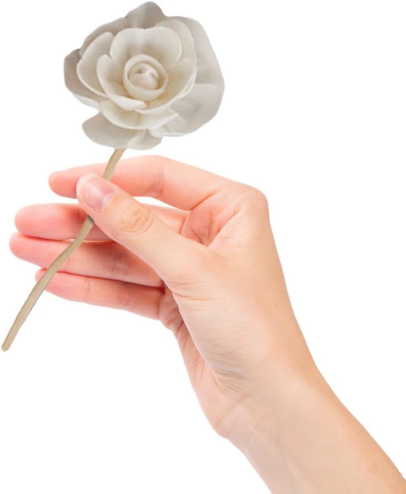 5pcs Artificial Rose Diffuser Flowers with Rattan Reed Sticks, Fire-Free Aromatherapy Replacement for Home Fragrance and Wedding Decor - Image 4