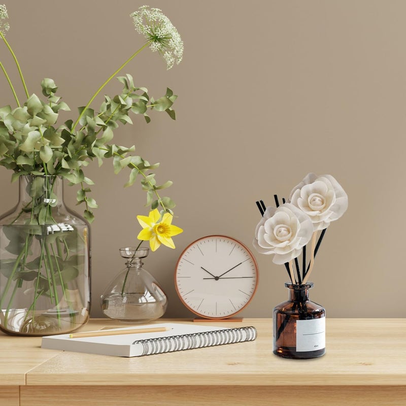 5pcs Artificial Rose Diffuser Flowers with Rattan Reed Sticks, Fire-Free Aromatherapy Replacement for Home Fragrance and Wedding Decor - Image 5