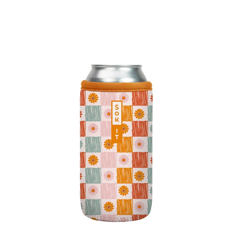Sok It Can Sok Sleeve for Beer & Soda Insulated Neoprene Cover (Boho Floral  16oz Can Sleeve) - Image 1