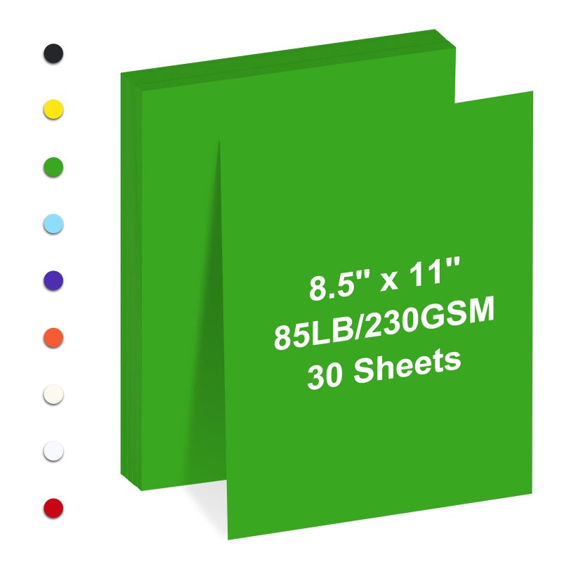 FLIPPED Cardstock 8.5" x 11 ",Cardstock Paper 85 lb/230 gsm,Dark Green Card Stock for Printer,Drawing,Gift tags,Invitations, Cards etc (Dark green, 30 Sheets) - Image 1