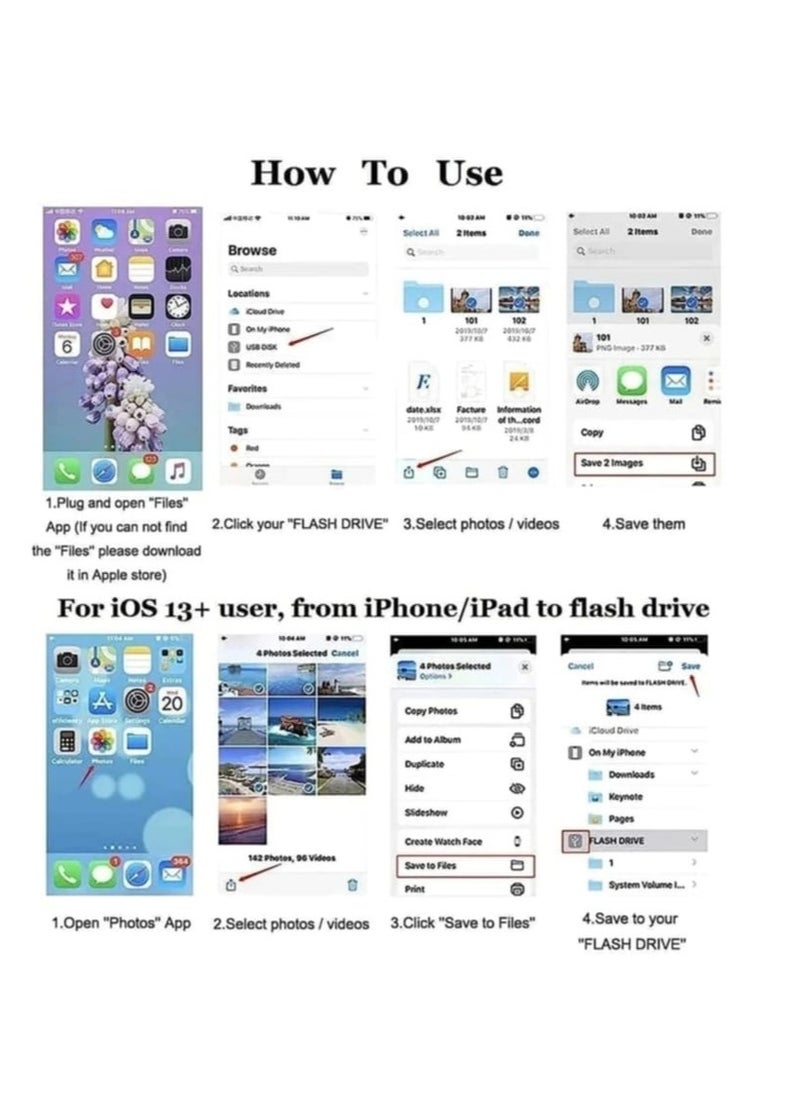 وصلة ايفون محول إلى يو اس بي من كابل lightning ذكر الى انثي USB وقارئ فلاش OTG apple iPhone و نقل بيانات قطعة اوتيجي كيبل مزامنة بيانات 3.0USB منفذ توصيله عالي السرعة لون فضي