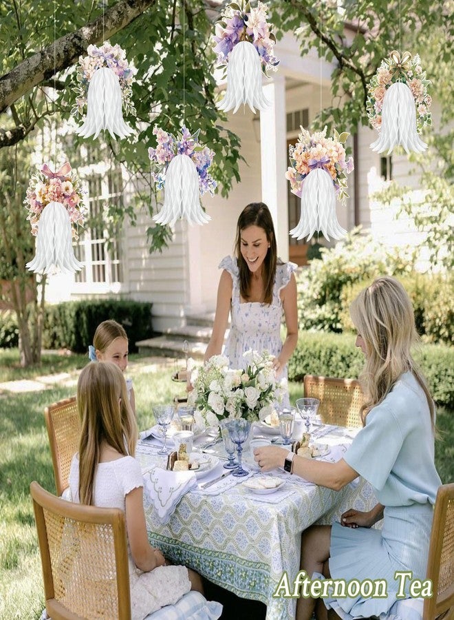 UNIIDECO 6PCS Paper Wedding Bells, Large Hanging Bells Honeycomb Decorations Flower Ornaments for Wedding Bridal Shower Birthday Baby Shower Christmas New Year Party - Image 5