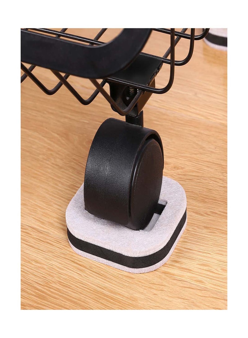 SYOSI Felt Caster Cups, Caster Pads for Hardwood Floors, Bed Wheel Stopper Office Chair Stopper for Wheels, Furniture Caster Wheel Stoppers to Provent Sliding Provent Scratches Reduce Noise（10PCS） - Image 5