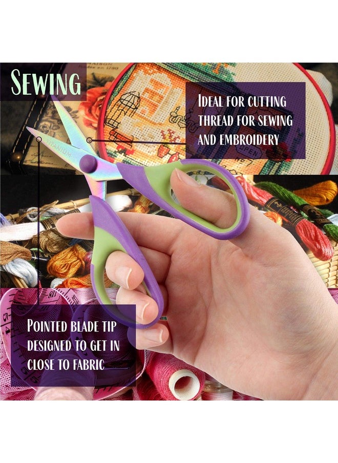 BambooMN Ultimate Value Scissor Set For Kitchen And Craft5Pc1 Set  - Image 3