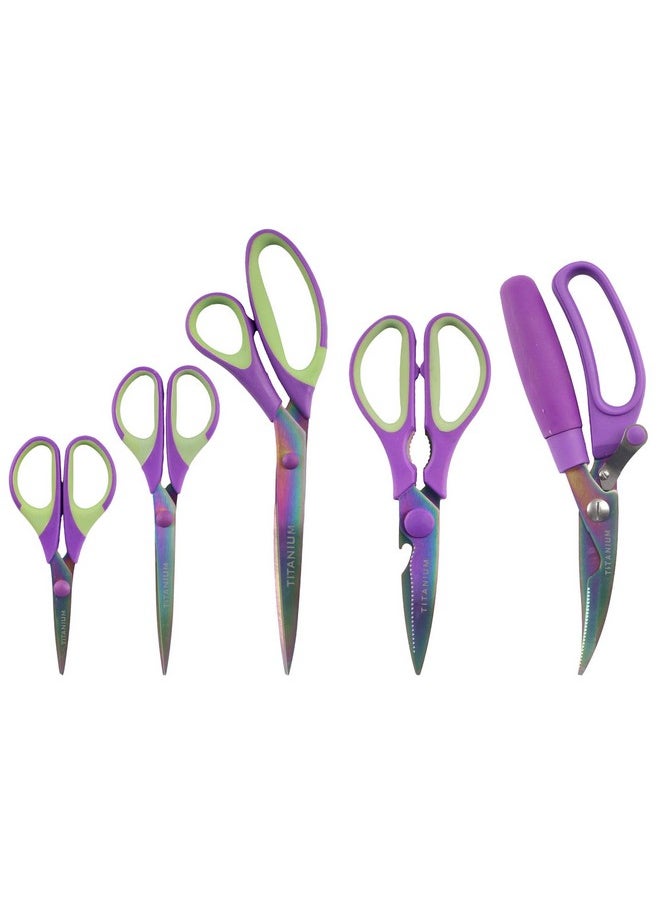 BambooMN Ultimate Value Scissor Set For Kitchen And Craft5Pc1 Set  - Image 1