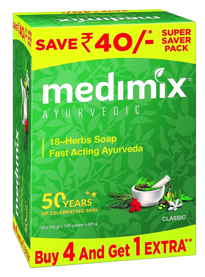 Medimix Medimix Ayurvedic Sandal Bathing Bar 125 g 4 1 Offer Pack And Classic 18 Herbs Soap 125 g 4 1 Offer Pack - Image 5