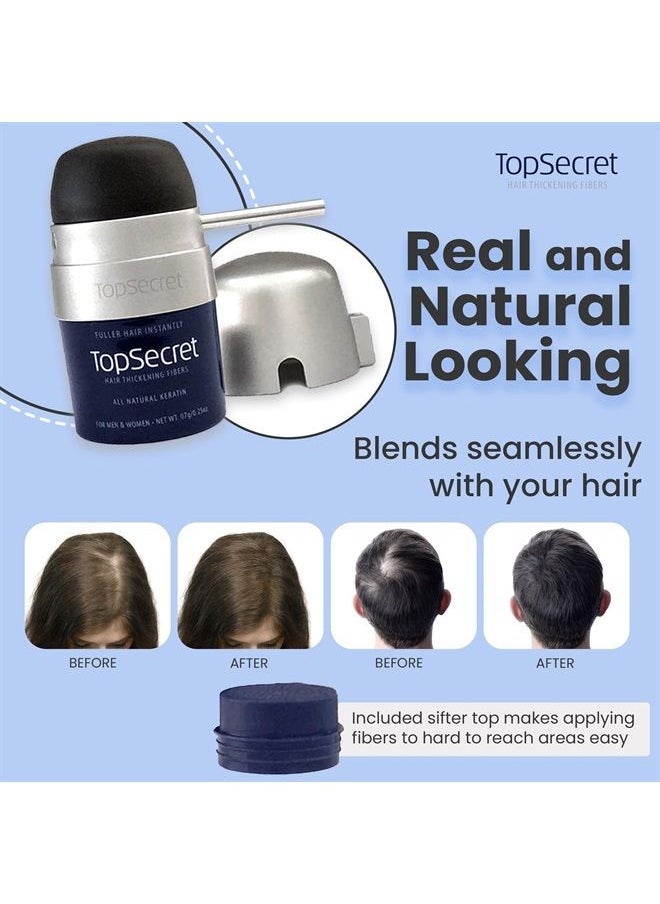 Top secret - Hair Thickening Building Fibers - Undetectable & Natural Hair Filler - for Men & Women - Instantly Fill In Fine Thinning Hair - Weather & Sweat Resistant (Dark Brown, Large) - Image 1